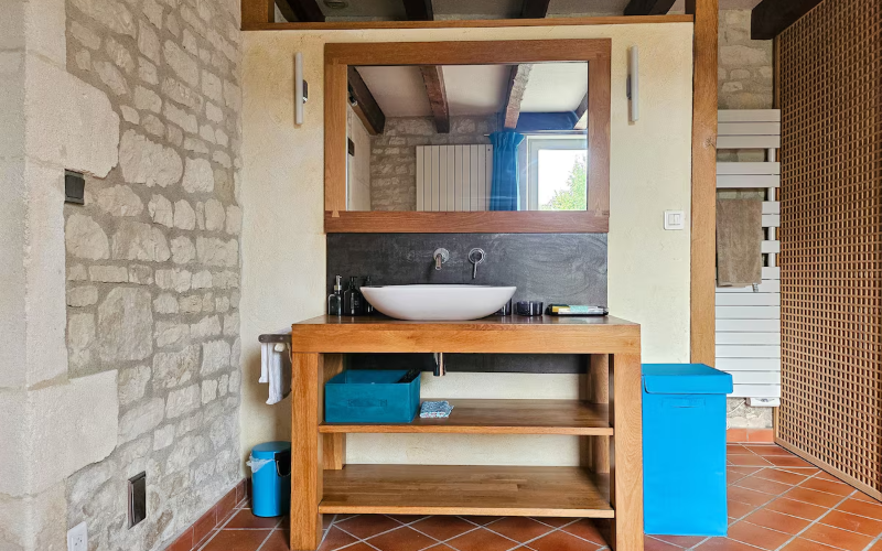 Photo de la salle de bain du gîte de Didier & Isabelle à Mérignac