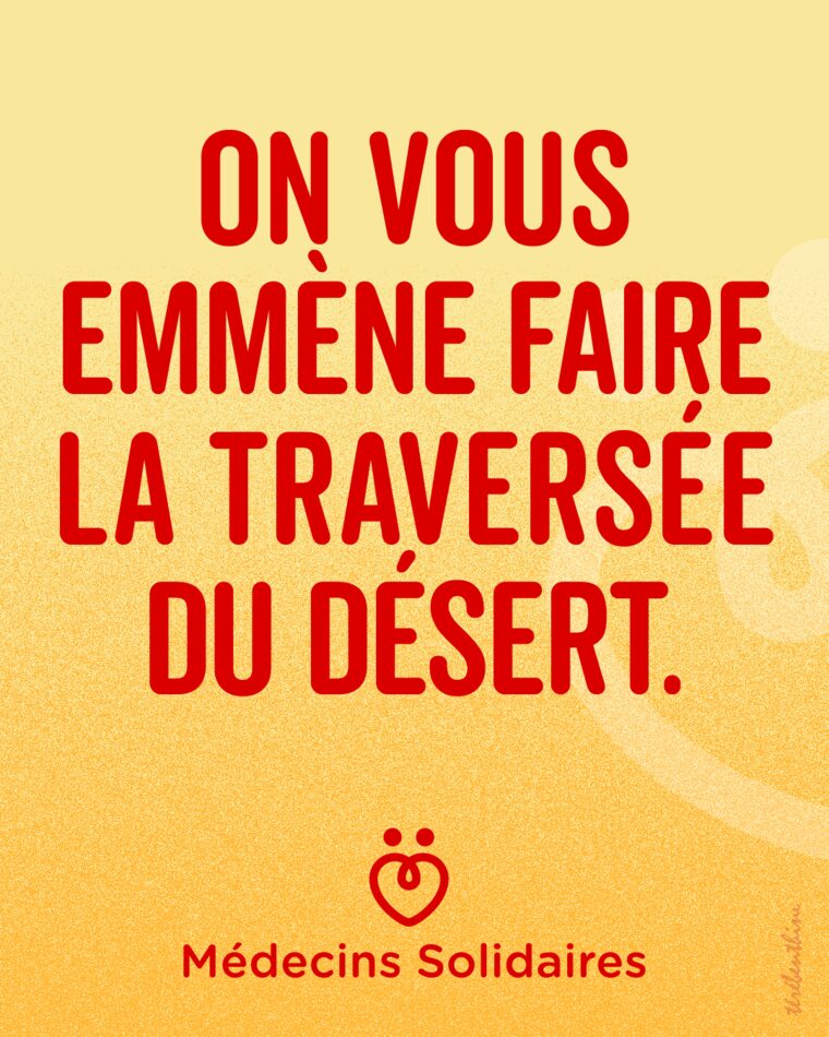 Affiche : On vous emmène faire la traversée du désert.