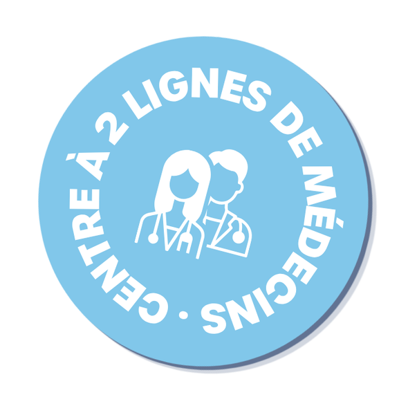 Picto-Deux lignes de médecins Pictogramme pour signifier que le centre accueille chaque semaine 2 médecins solidaires